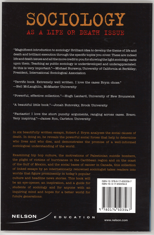 Sociology As A Life Or Death Issue - The Bookstore