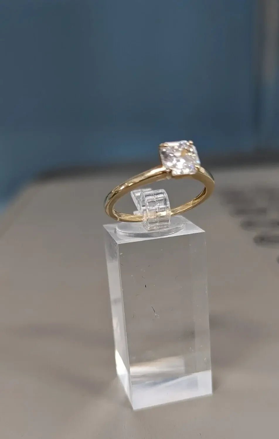 Solid Gold Asscher Ring - Size 9 My Store