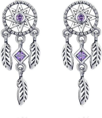 Sterling Silver Dreamcatcher Stud Earrings Silver Insanity