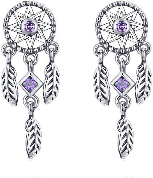 Sterling Silver Dreamcatcher Stud Earrings Silver Insanity