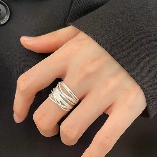 Sterling Silver Matte Broadband Ring – Simple Yet Luxurious Louis Beautity