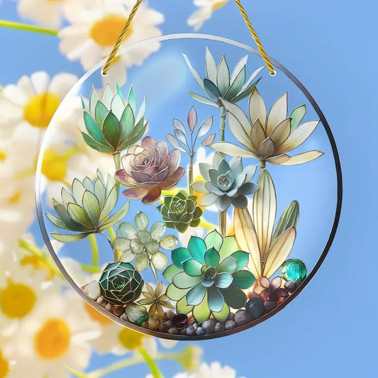 Succulent Plant Suncatcher TSUKIYY