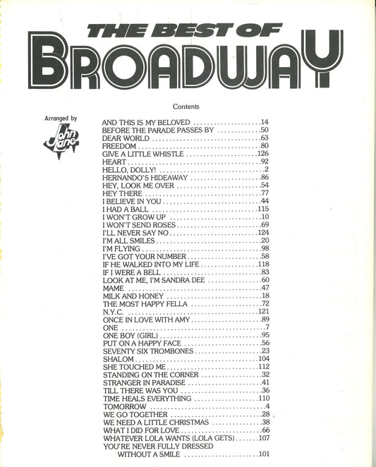 The Best of Broadway Easy Piano Songbook  MPL-1133 Easy Piano