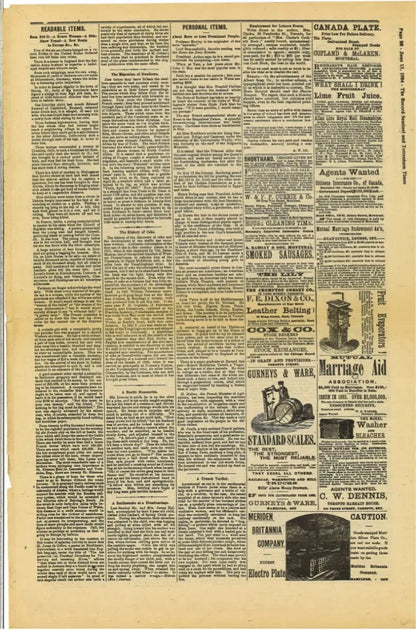 The Cardwell Sentinel — June 19, 1884 Facsimile Reproduction - The Bookstore