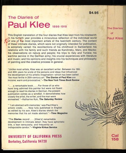 The Diaries of Paul Klee 1898-1918 - The Bookstore