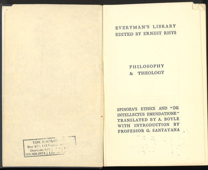 The Ethics of Spinoza and "De Intellectus Emendatione" My Store