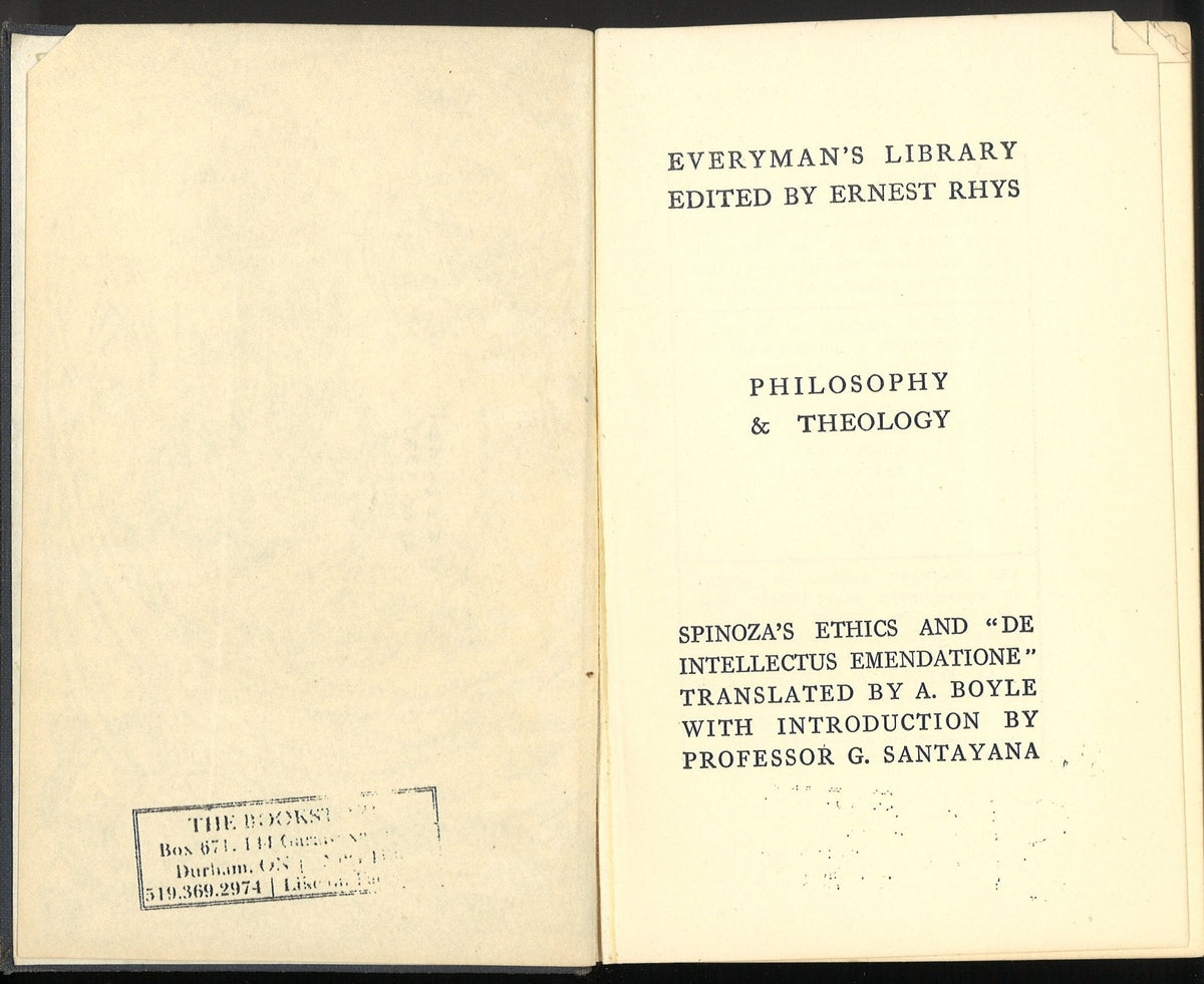The Ethics of Spinoza and "De Intellectus Emendatione" My Store