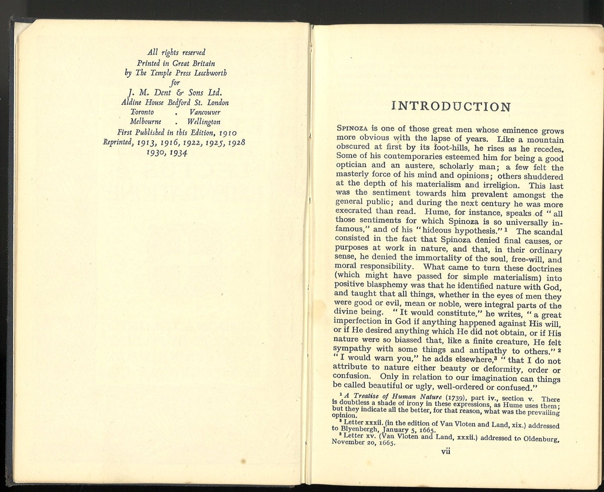 The Ethics of Spinoza and "De Intellectus Emendatione" My Store
