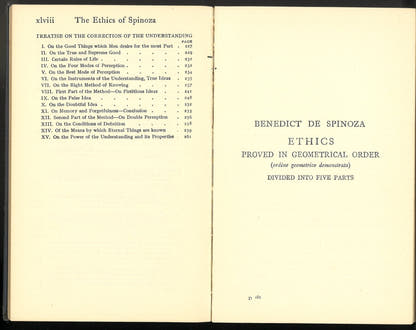 The Ethics of Spinoza and "De Intellectus Emendatione" My Store