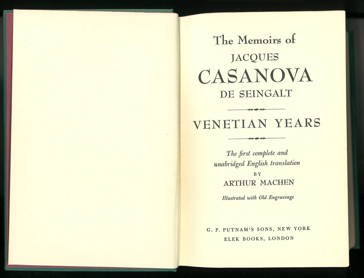 The Memoirs of Jacques Casanova de Seingalt - Venetian Years - The Bookstore
