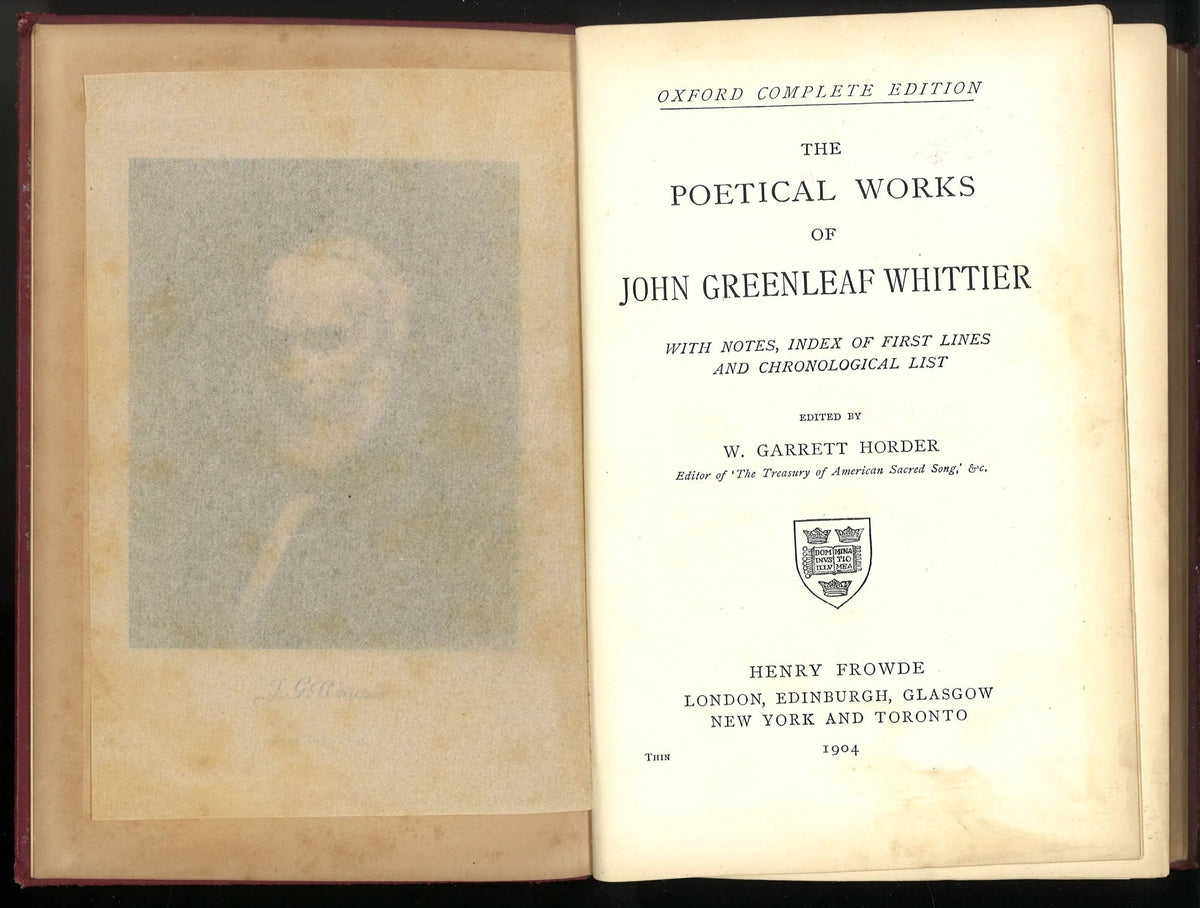 The Poetical Works of John Greenleaf Whittier My Store