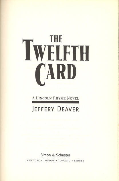 The Twelfth Card (Lincoln Rhyme Novels) - The Bookstore