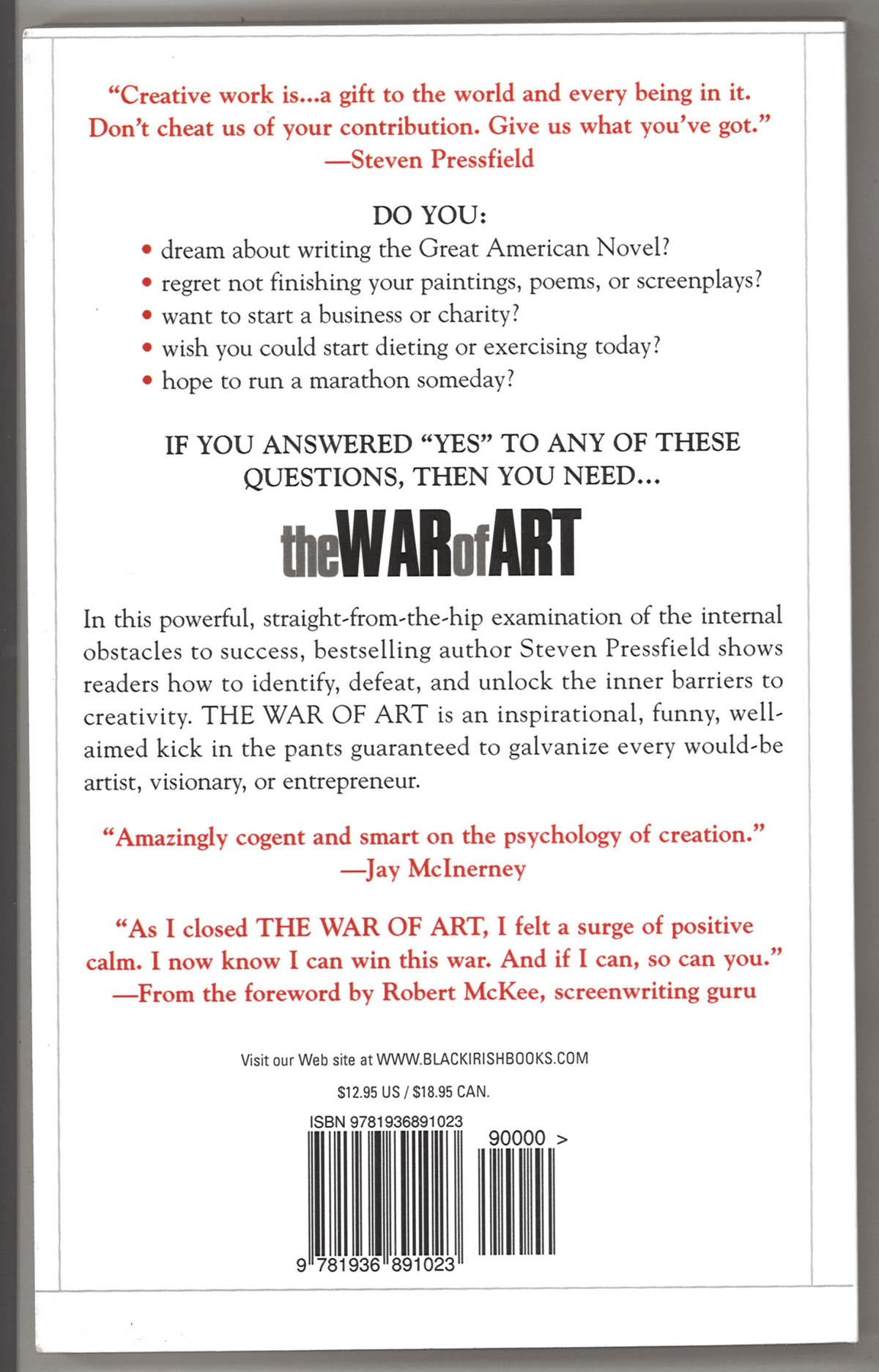 The War of Art: Break Through the Blocks and Win Your Inner Creative Battles - The Bookstore