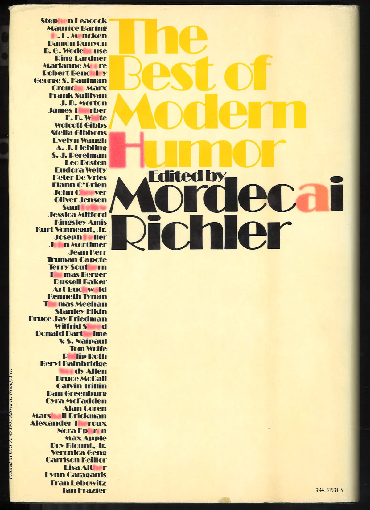 The Best of Modern Humor edited by Mordecai Richler – First American Edition, 1983