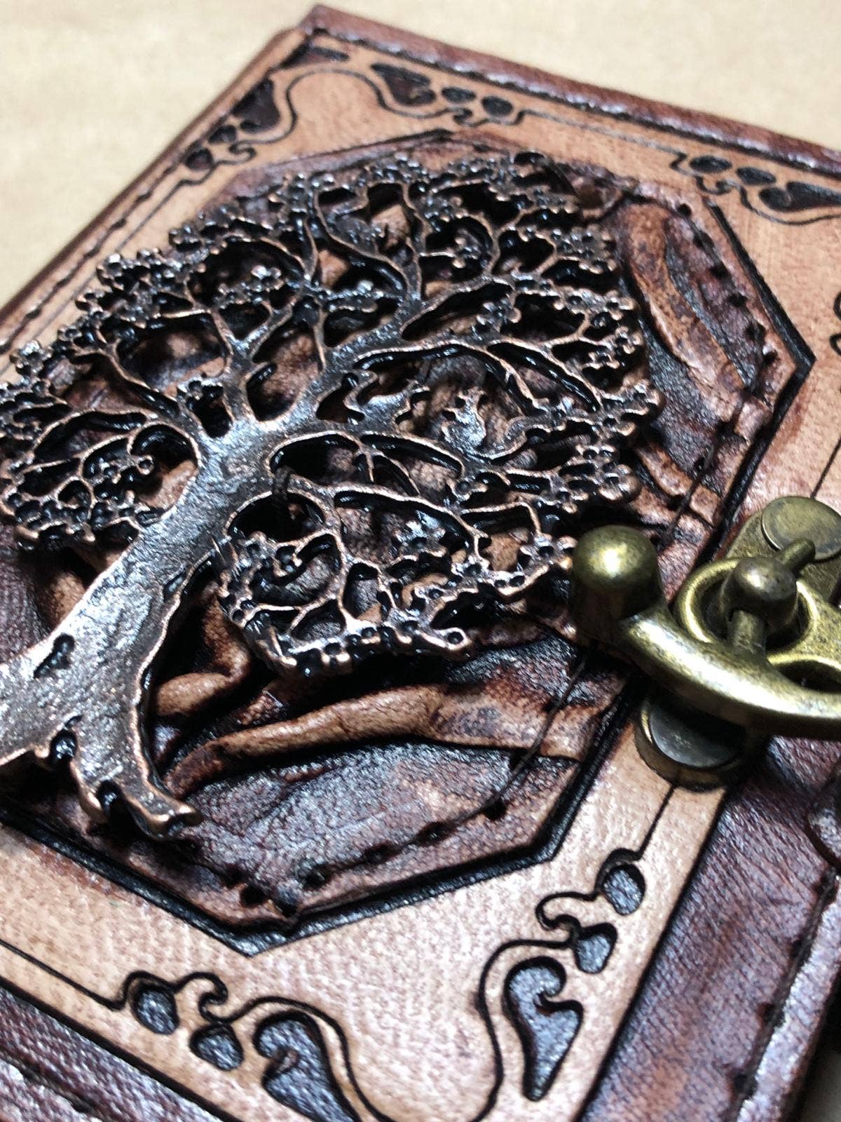 Tree of Life Mini Leather Journal ML Marcaleather