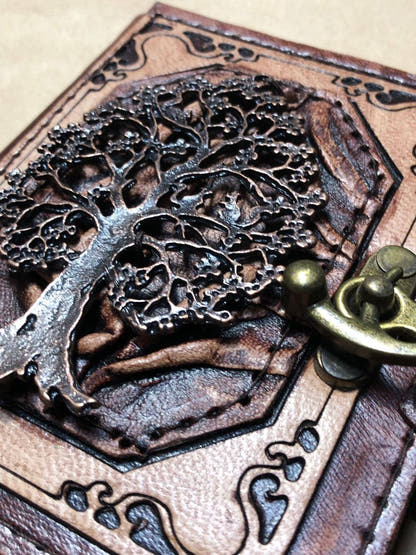 Tree of Life Mini Leather Journal ML Marcaleather