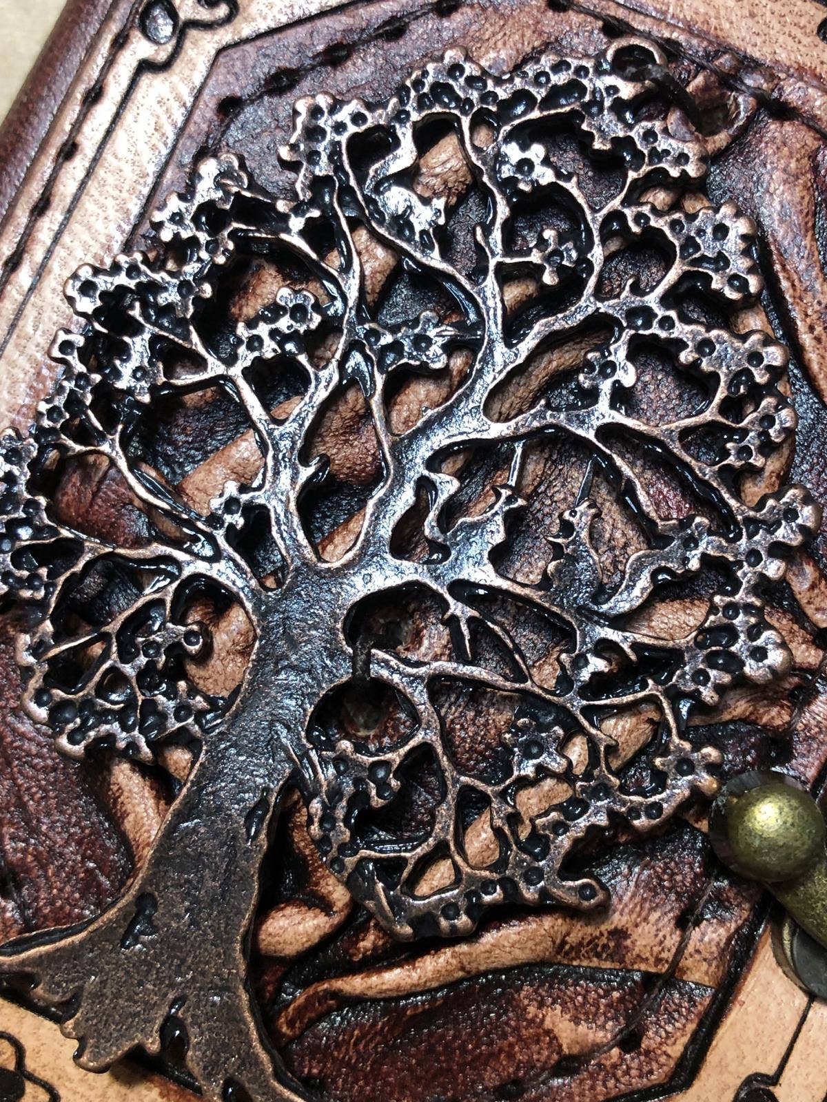 Tree of Life Mini Leather Journal ML Marcaleather