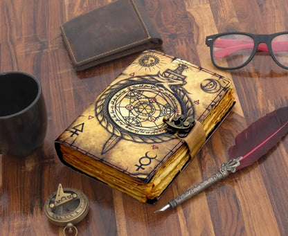 Vintage Leather Journal with Compass Print R K Handicrafts and Exporters