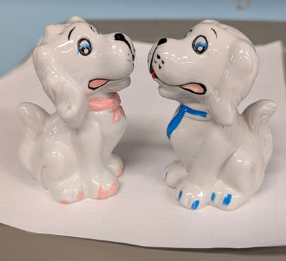 Vintage Salt and Pepper Shakers: Boy and Girl Dogs - The Bookstore