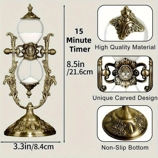 Vintage-Style Rotating Hourglass (15 Minute Timer) CozyHaven