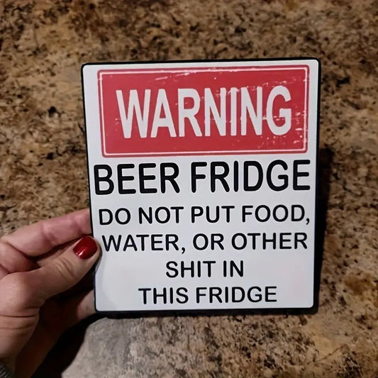 Warning Sign Fridge Magnet Globaldecor
