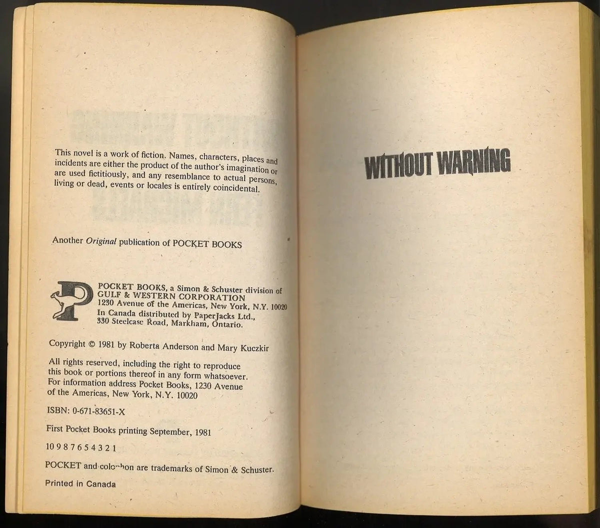 Without Warning by Fern Michaels My Store