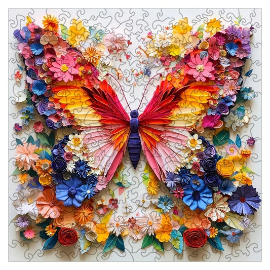 Wooden Puzzle: Colourful Butterfly Yichen Toy